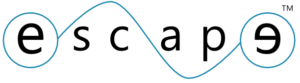 The word ESCAPE with a sin wave connecting the two letter Es